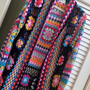 Granny Square Long Cardigan